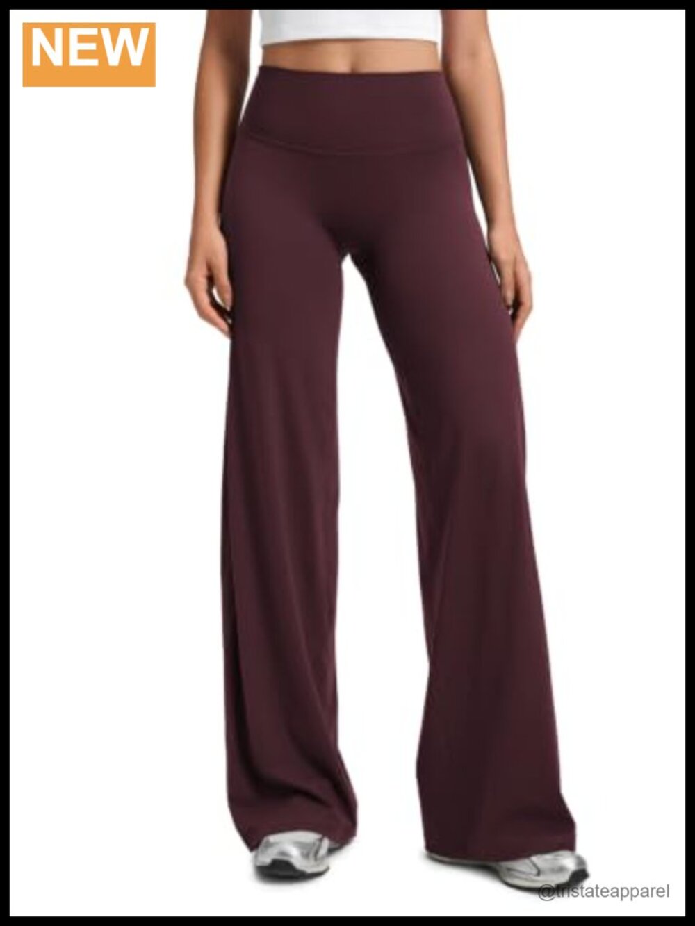 CRZ YOGA Softretch No Front Seam Wide Leg Yoga Pants High Rise 32 in